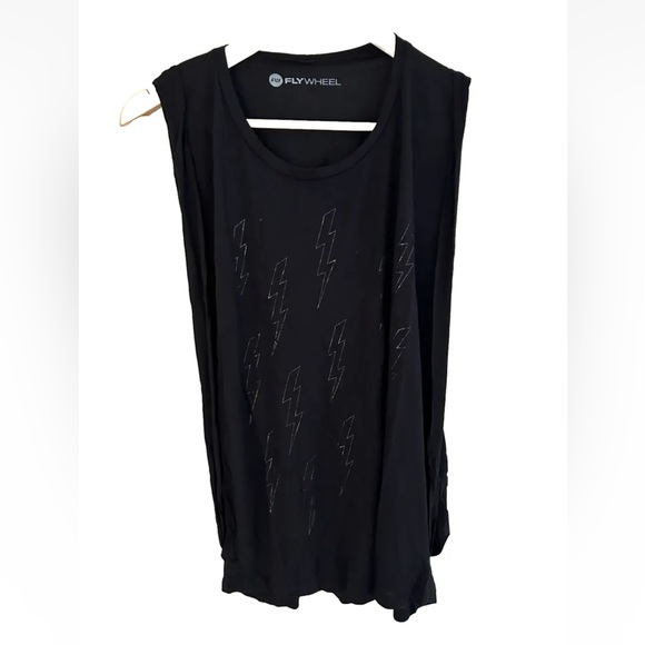 Shimmering Lightening Bolt Workout Tank Top with Cutout Sides New NWOT- Size M/L - Picture 2 of 7